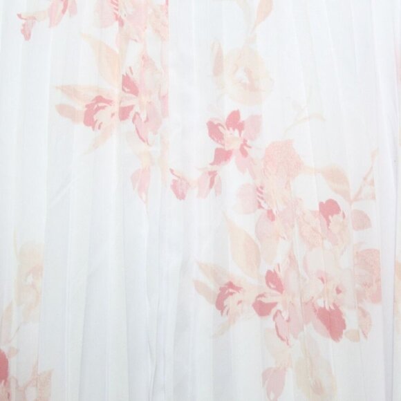 NWT Glamour Lane Bryant Pleated Floral Midi Skirt White Plus Size 22/24 H13577 - Picture 4 of 11